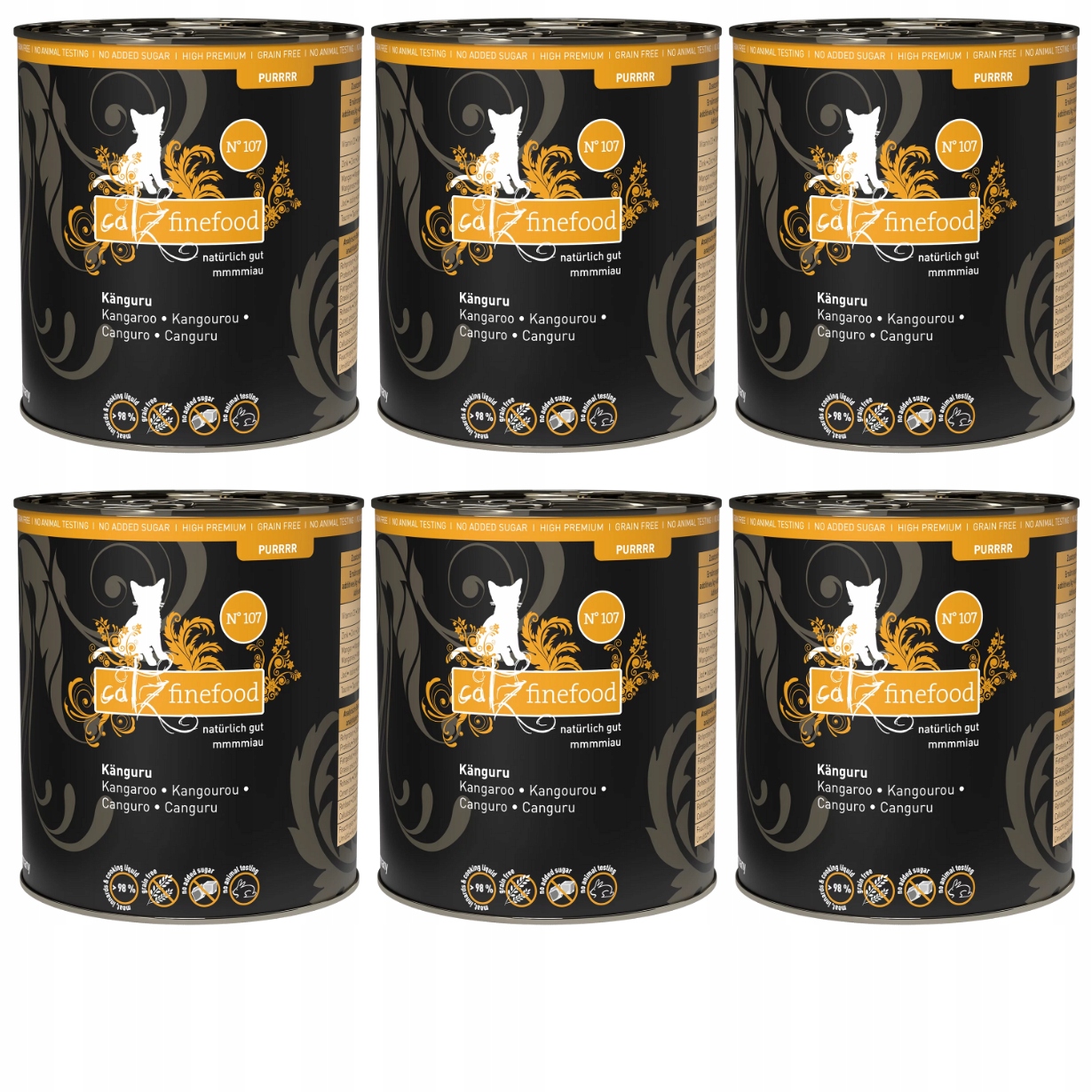 Levně Catz finefood Purrrr No. 107 800g Mokré krmivo pro kočky s klokanem Pak x 6 Ks