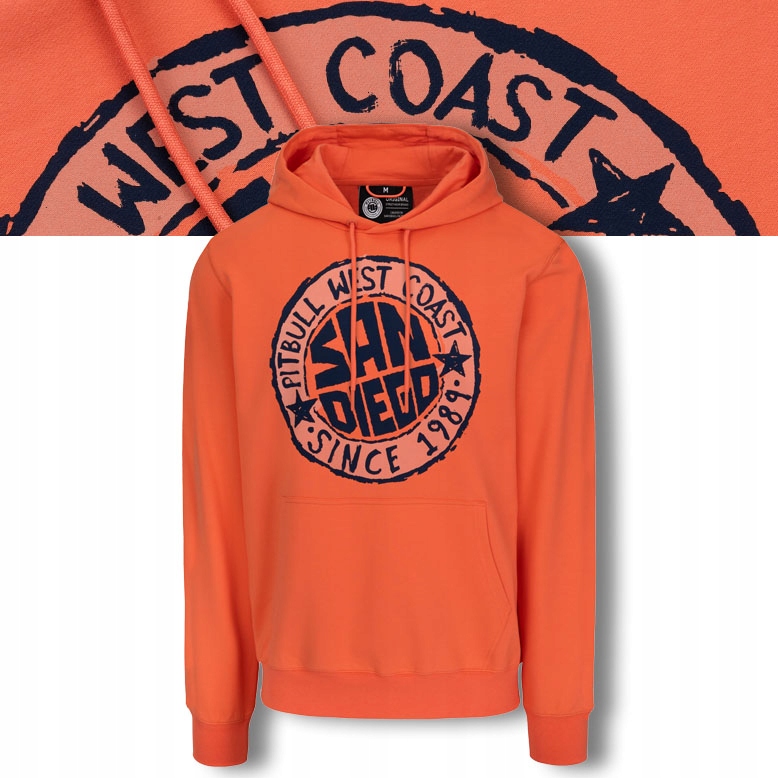 Męska Bluza z kapturem Pitbull Sportowa Kangurka z nadrukiem San Diego Sun