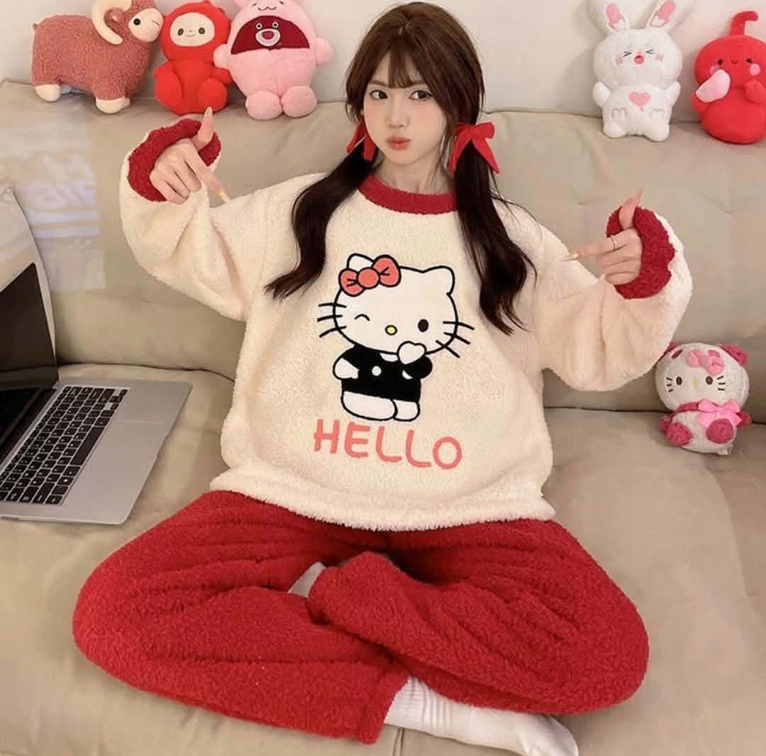 Plyšové pyžamo Hello Kitty Ideální jako Dárek Xs/s