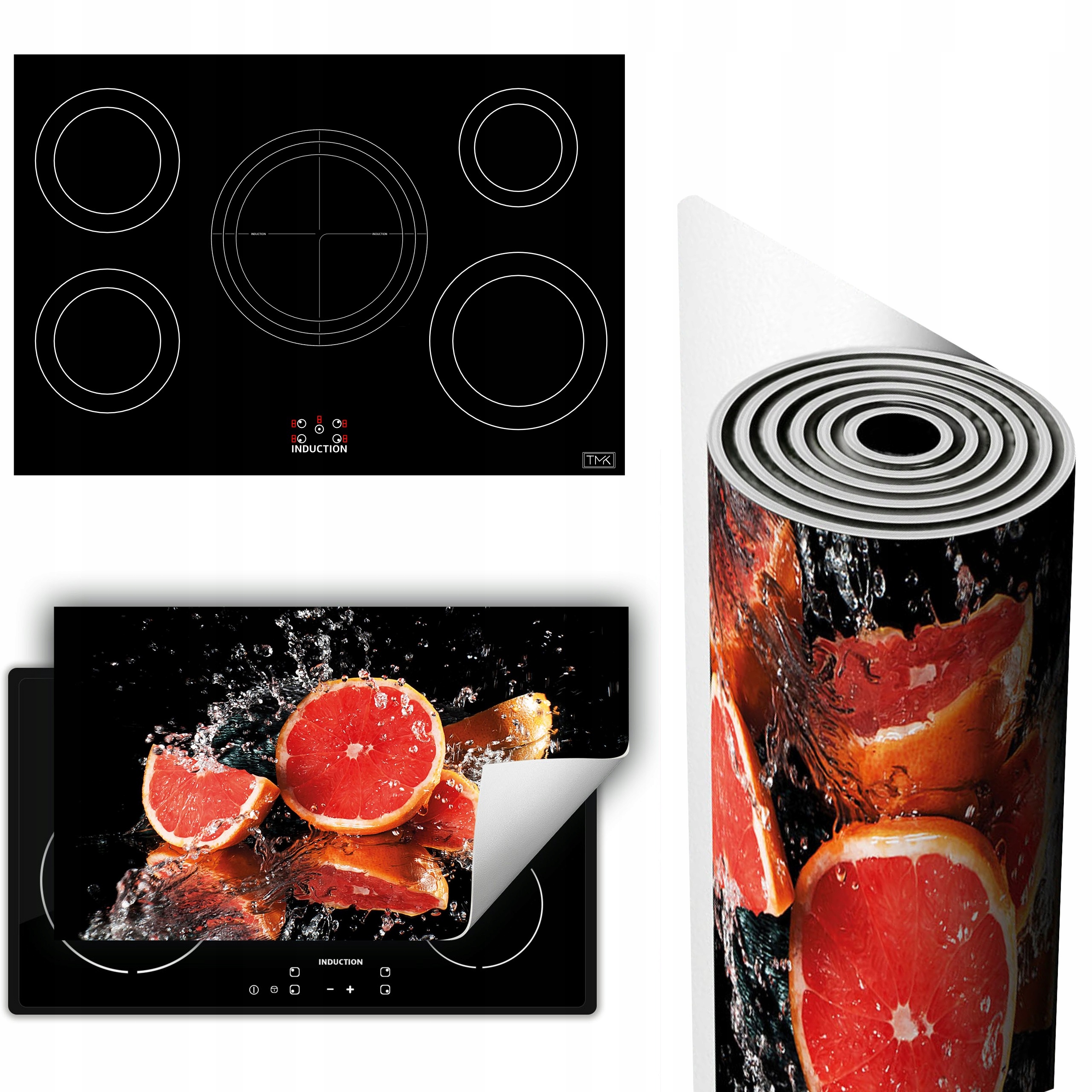 Vinylová Podložka Ochrana Kuchyňské Desky 90x52 černá grapefruit