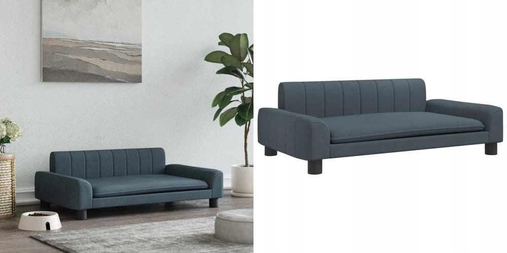 Levně Tmavě šedé Pelíšek pro psa, potažené látkou, 90x53x30 cm