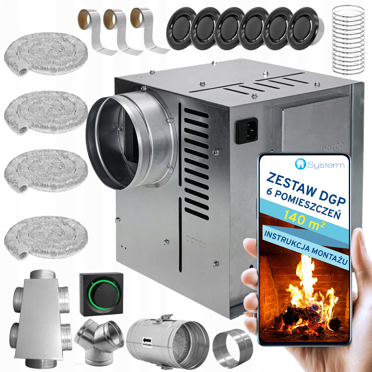 Komínová Turbína Ventilátor Komínový Set Dgp 6 miestností 140 m2