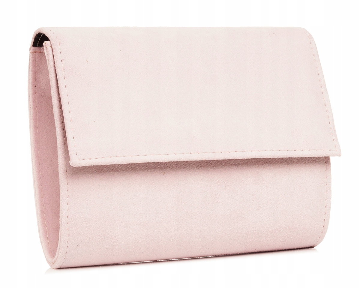 PUDROWY RÓŻ KOPERTÓWKA TOREBKA WIZYTOWA M6 SOLOME ZAMSZ