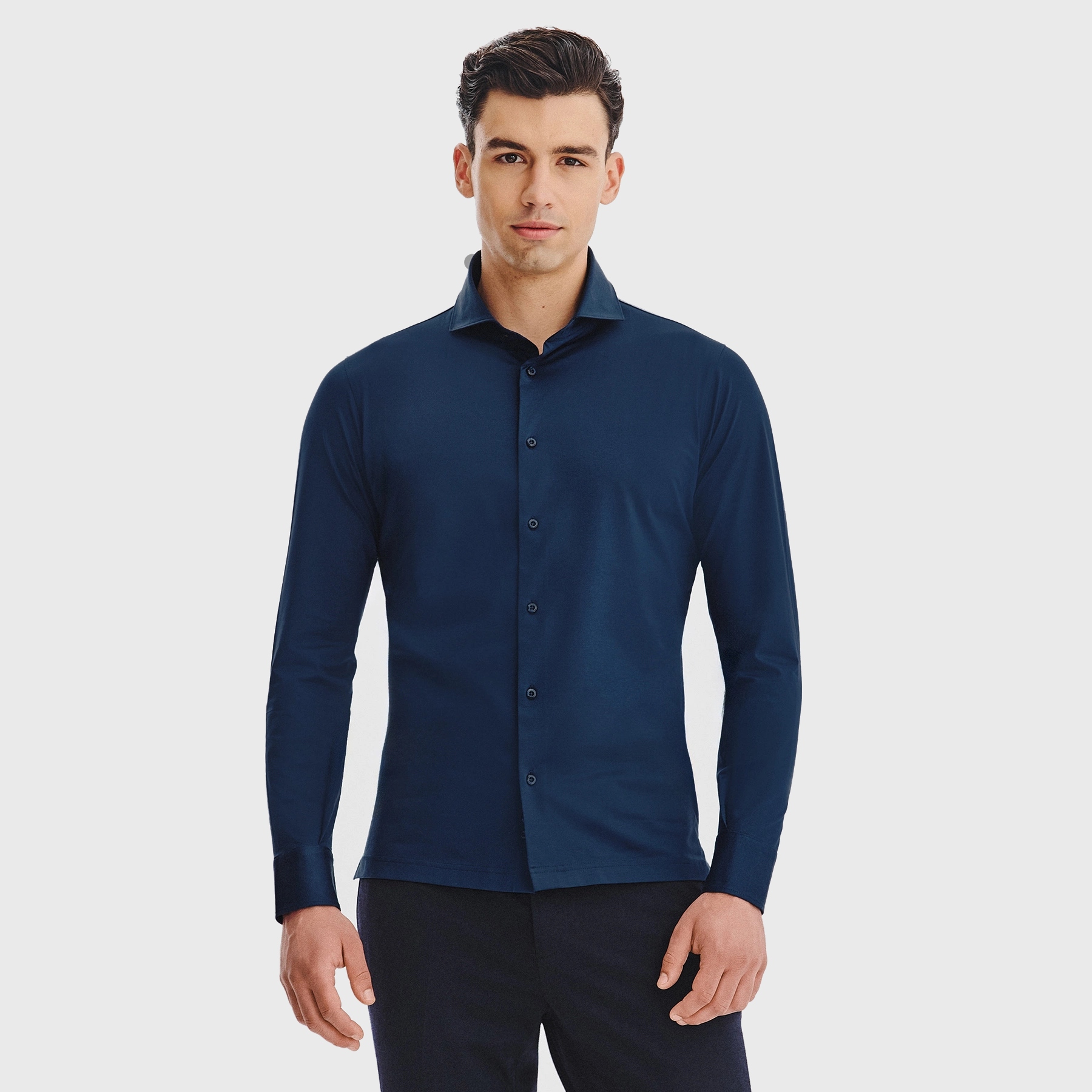 Pánské tmavě modré bavlněné tričko Simple Střih Pako Lorente vel 3XL