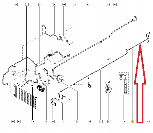 PRZEWOD KLIMATYZACJI RENAULT TRAFIC III TYL K16 Car type Passenger cars Cargo vans