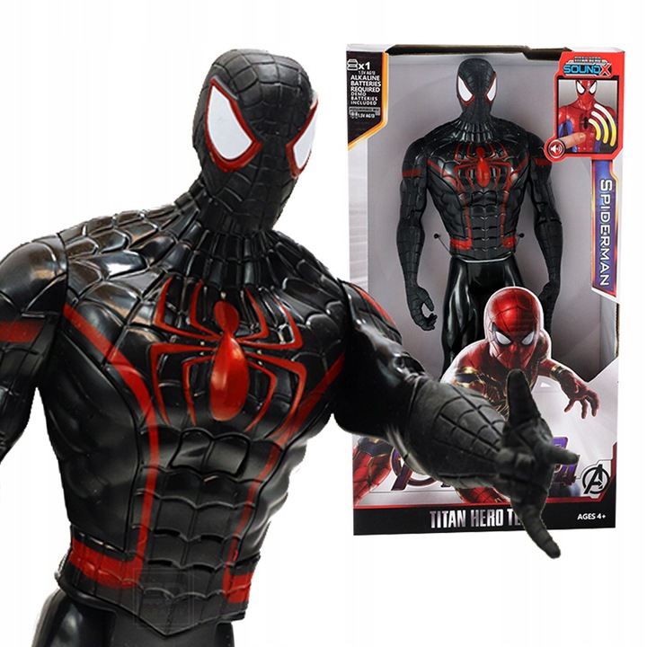 

Duża Figurka Spiderman Czarny 30CM Dźwięk Światło
