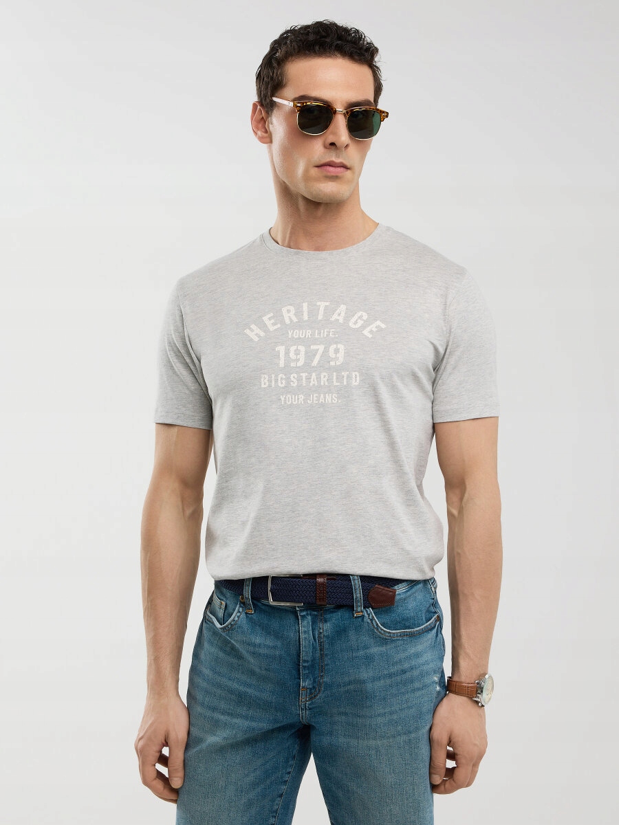 Tričko Big Star S Potiskem Šedého Serteru 901 M