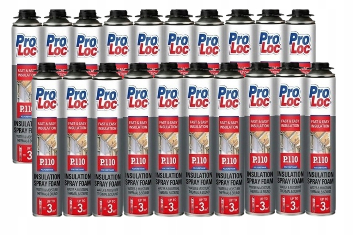 Pěnová stříkací pěna Pur ProLoc P110 Termoizolace Zateplení 850 ml 3 m2