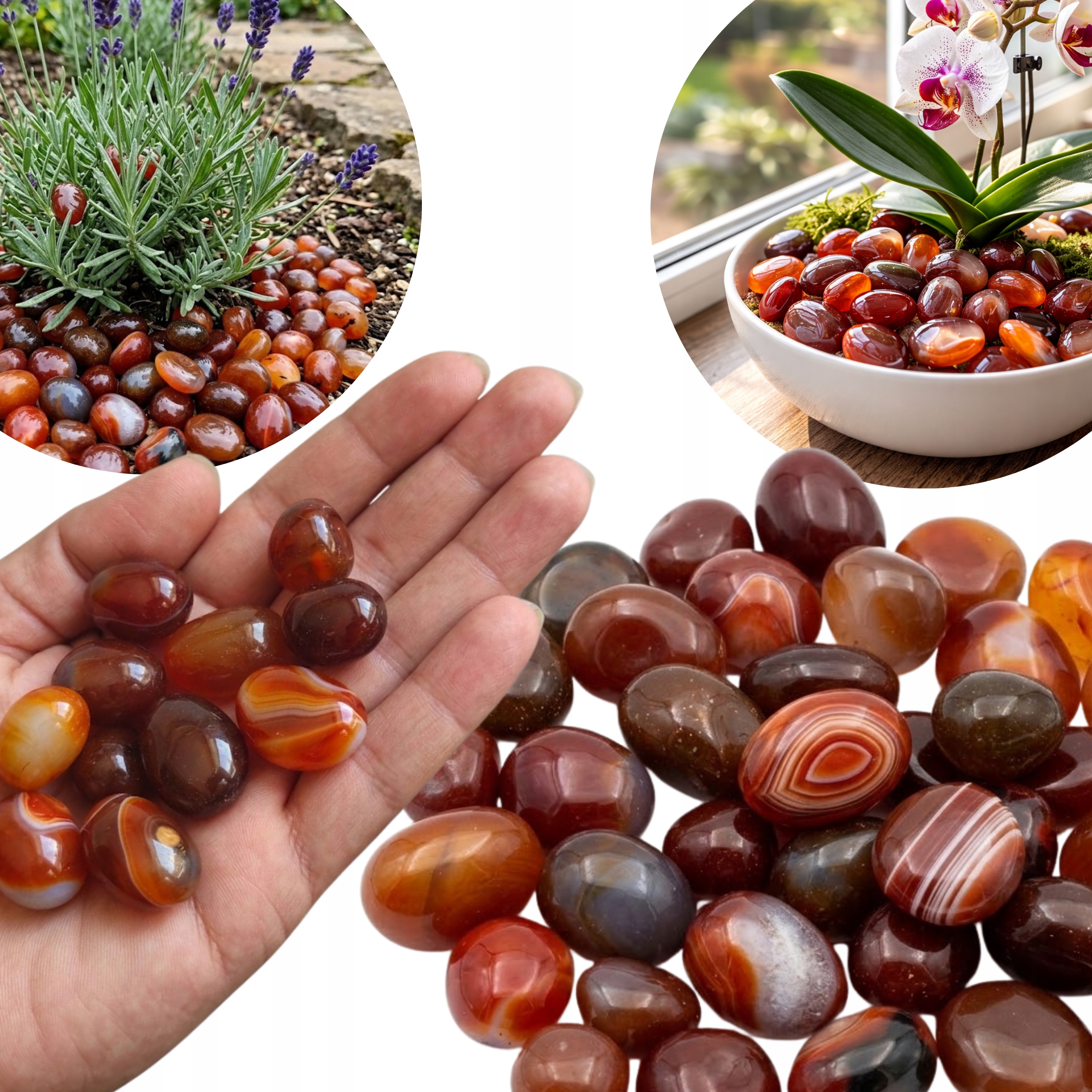 Přírodní Kameny 15-20 MM Červený Dekorativní Achát Pro Rostliny 1 Kg