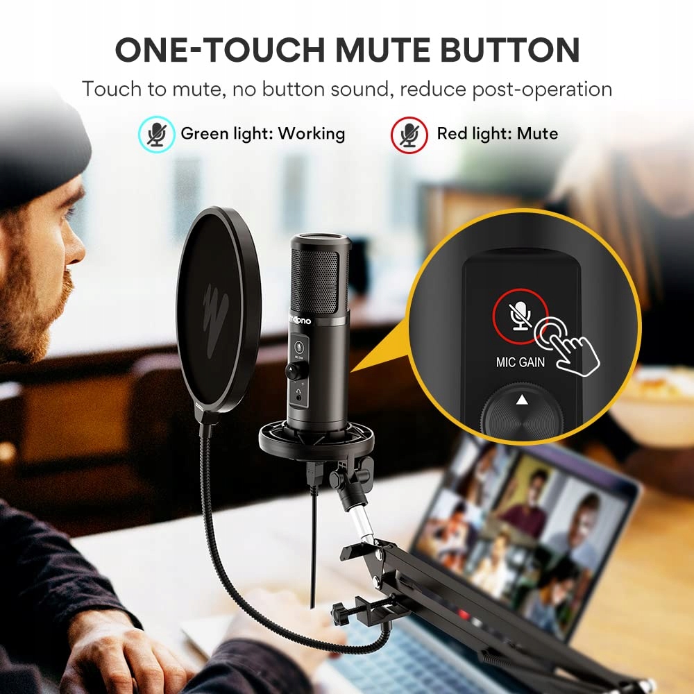 MAONO USB Mikrofon PC AU-PM422 do Podcastów, Gamingu i Streamingu — miniatura 3