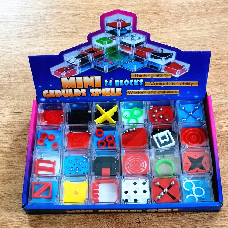 KOSTKI LOGICZNO-ZRĘCZNOŚCIOWE ŁAMIGŁÓWKI 24 SZT. Wiek dziecka 3 lata +
