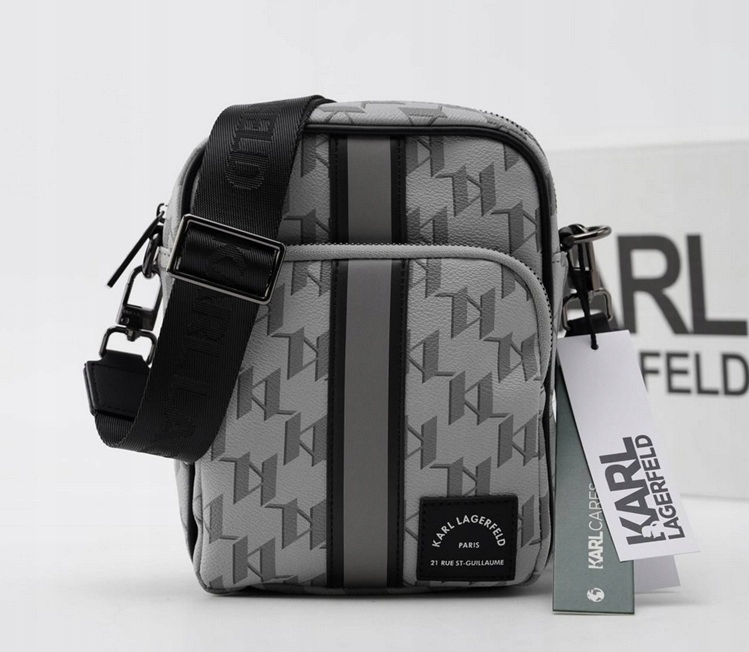 Pánská taška Karl Lagerfeld Multi All Over Monogram Kanvas Crossbody Bag