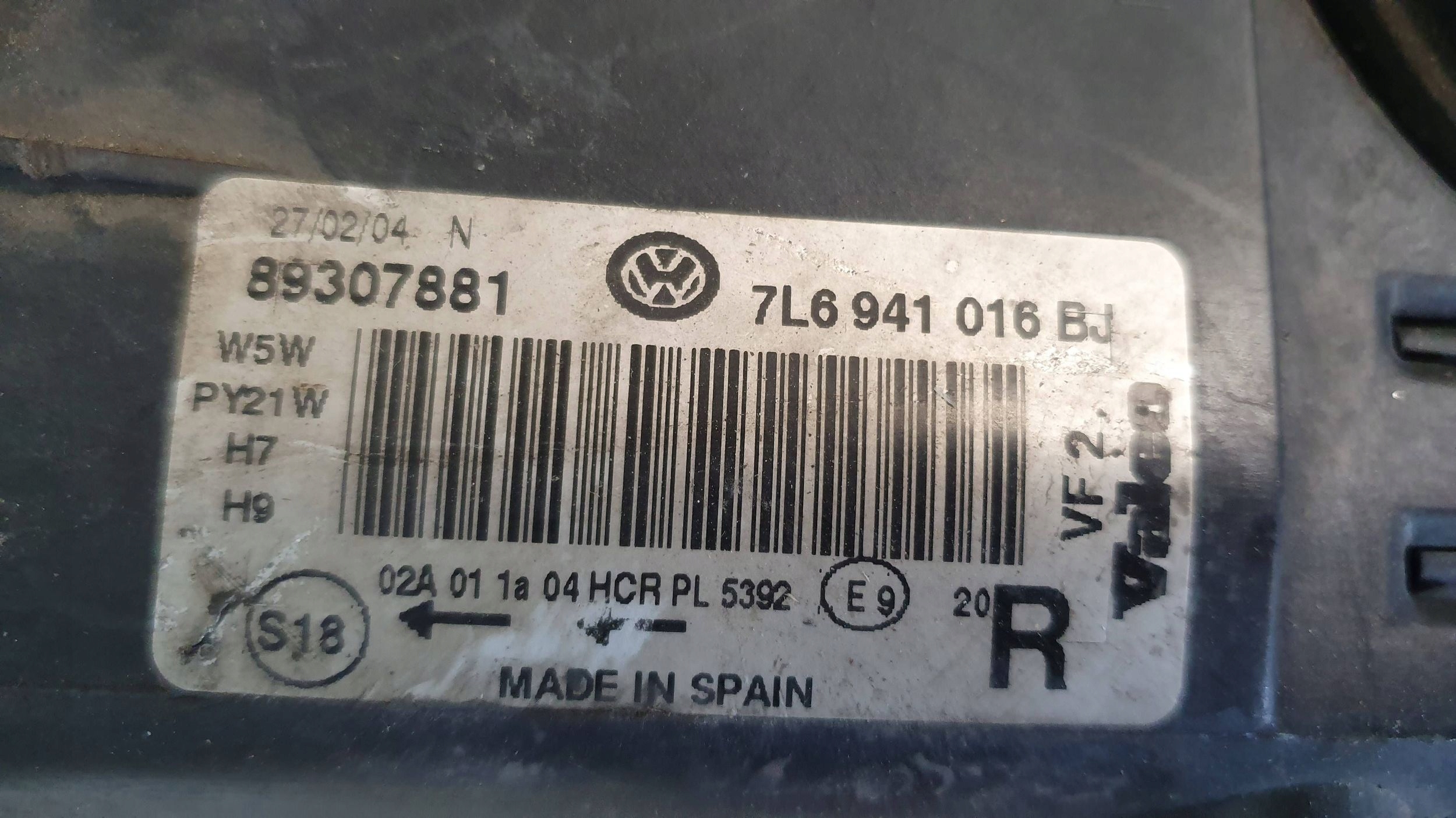 light front right VW TOUAREG 7L6941016BJ 03