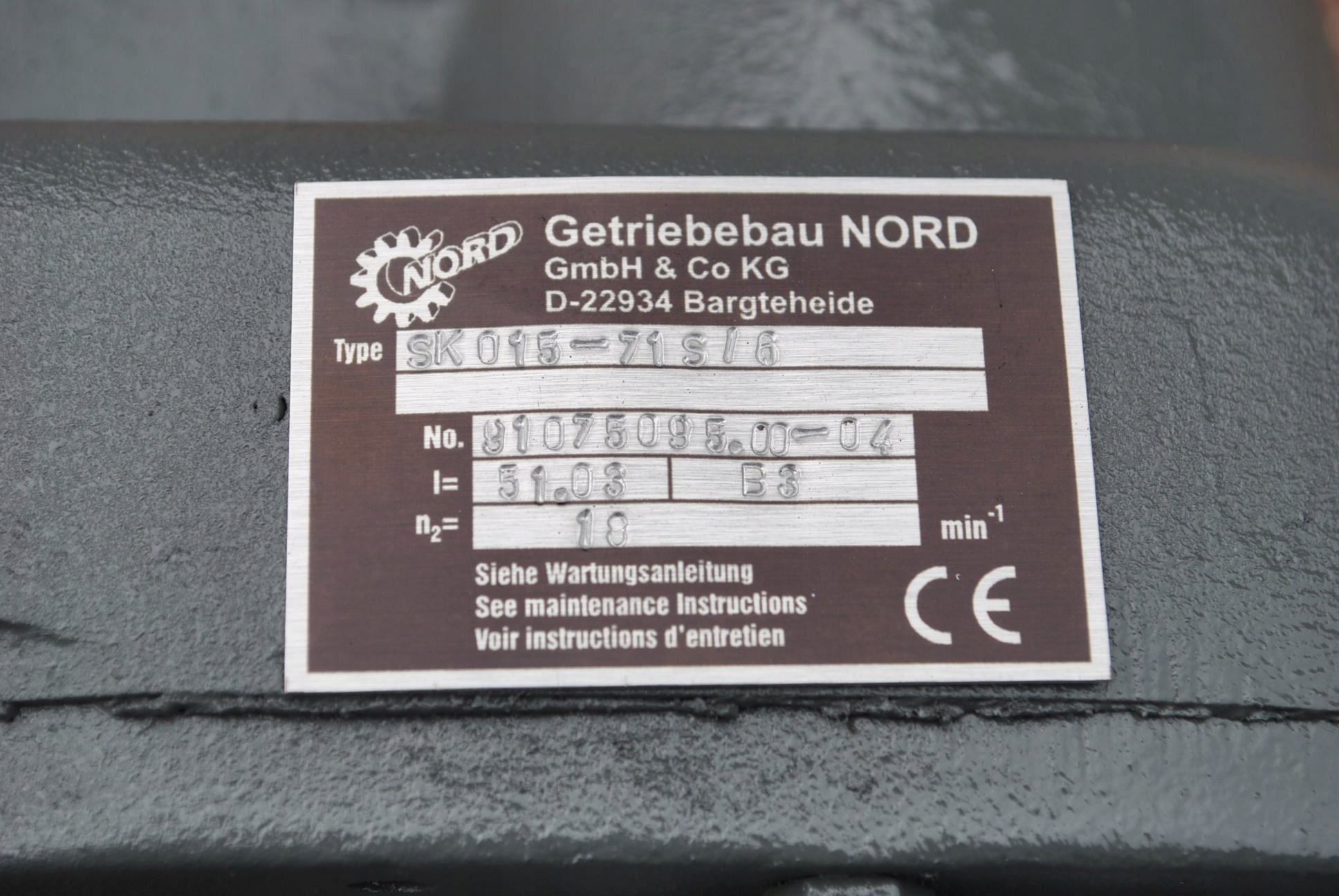 Motoreduktor 0.18kw. 18obr./min Firmy NORD Model prosty