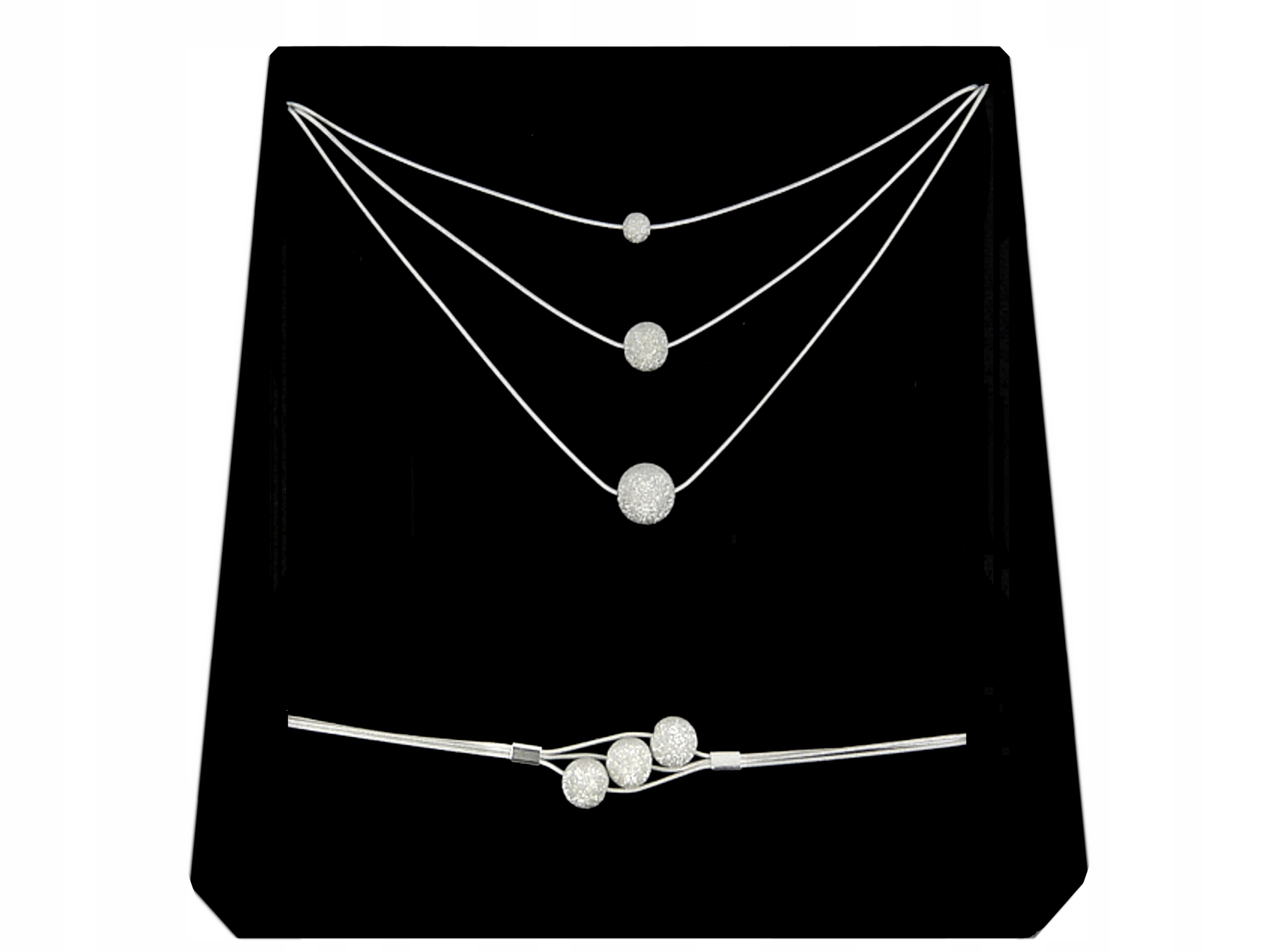 

Srebrny Komplet Kulki Diamentowane srebro 925