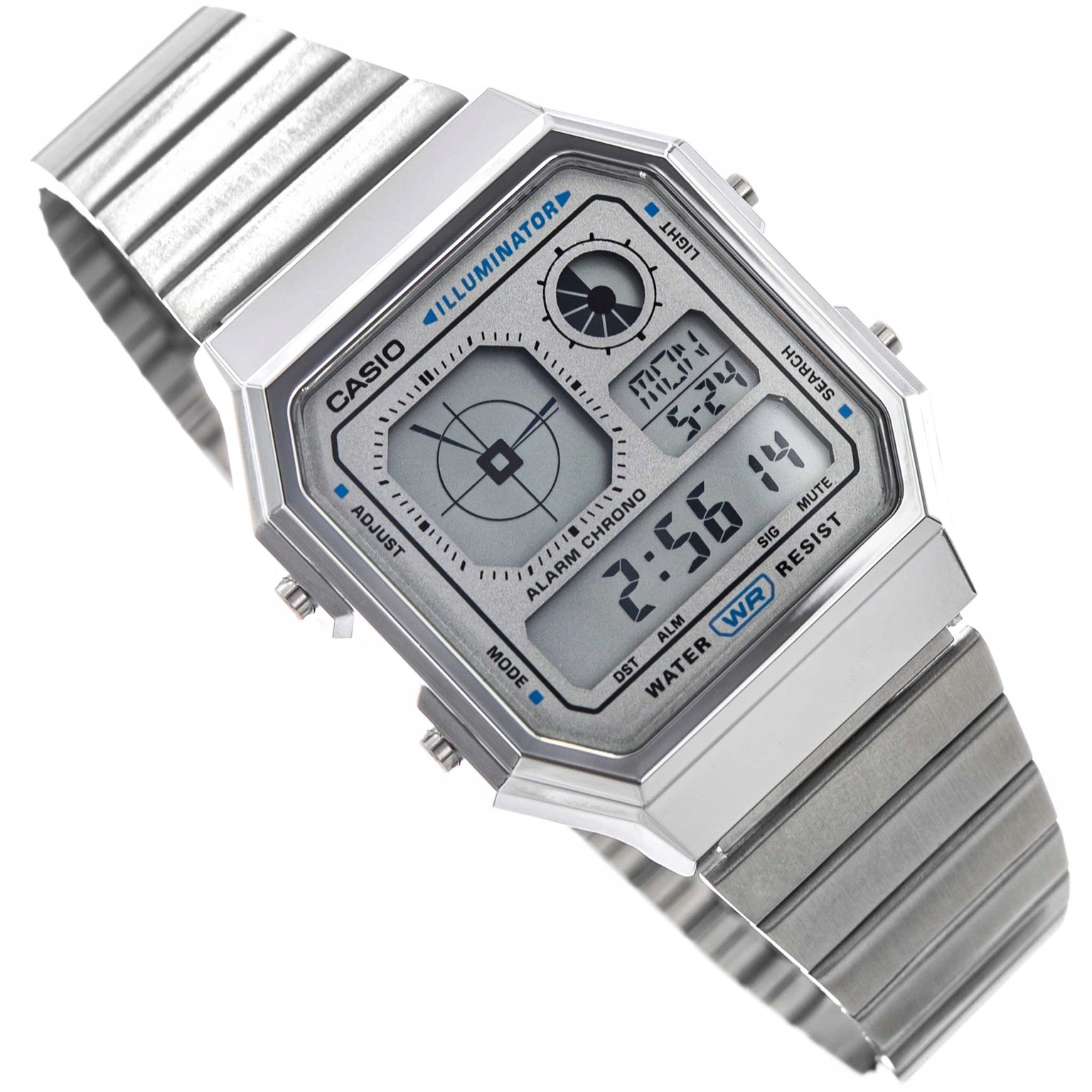 Hodinky Casio A130WE-7AEF Vintage Stříbrné S Ocelovým Náramkem Datumovka