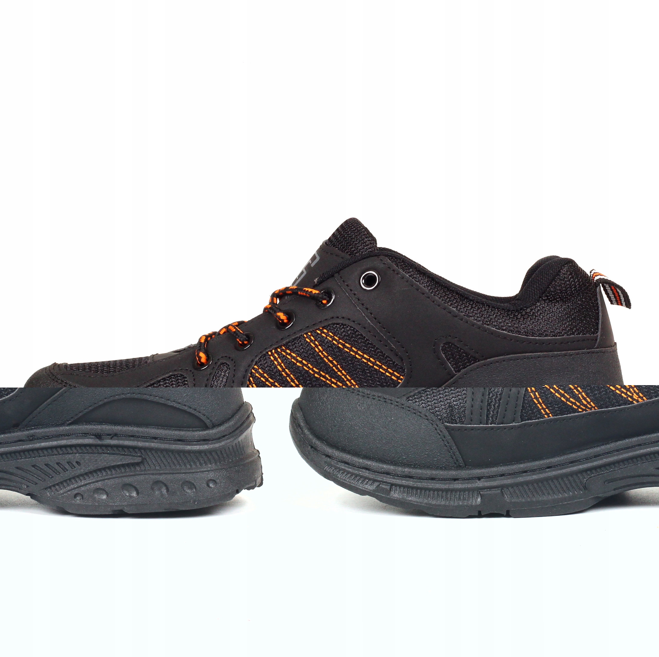 BUTY MĘSKIE DO PRACY TREKINGOWE SPORTOWE SZYTE Model Buty robocze trapery czarne