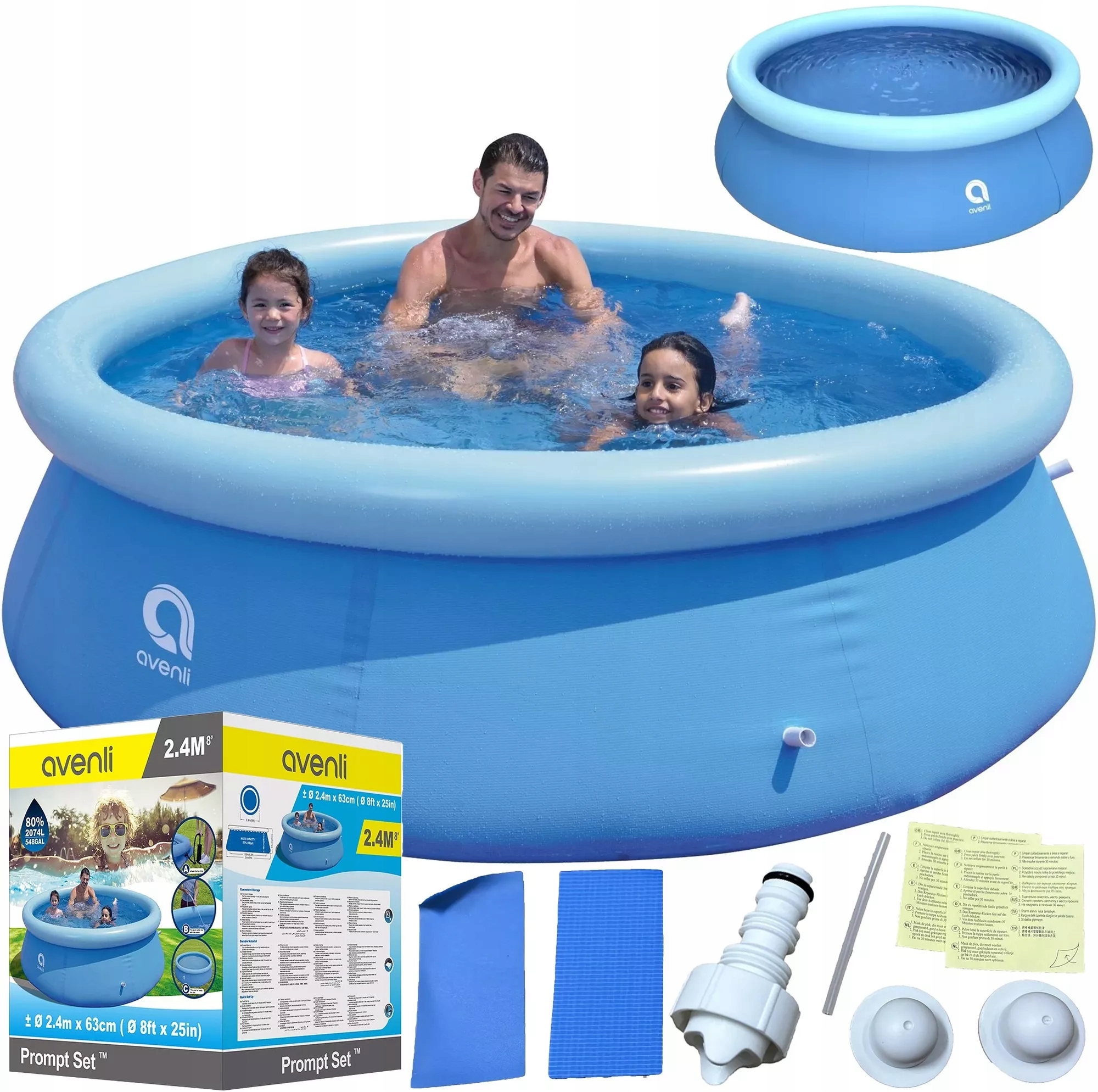 Basen Rozporowy Okrągły Ogrodowy Avenli 240 X 63 cm