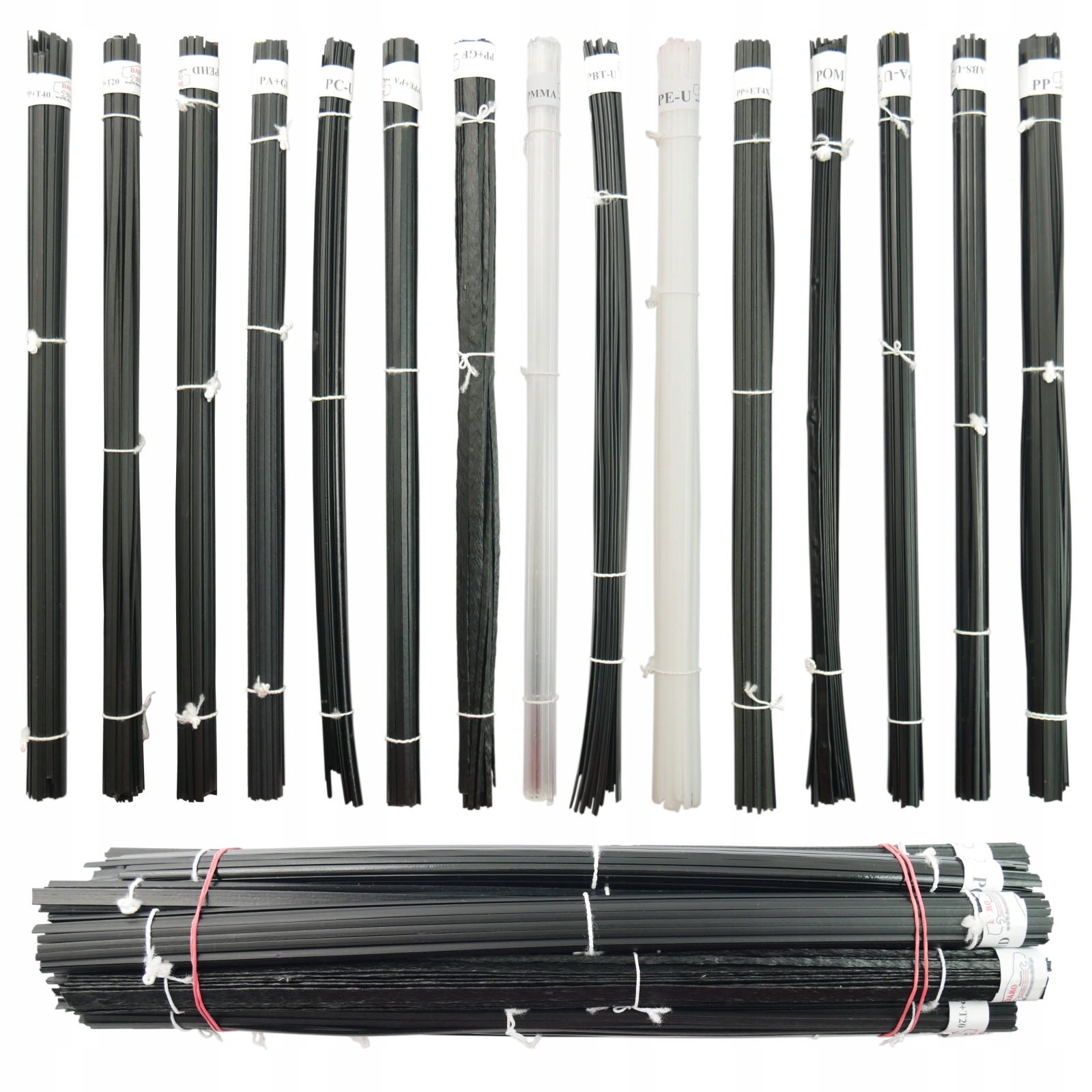 Plastové pojivo Komplet pro Automobilový Průmysl 15 x 100 g, mix proužků a trojúhelníků