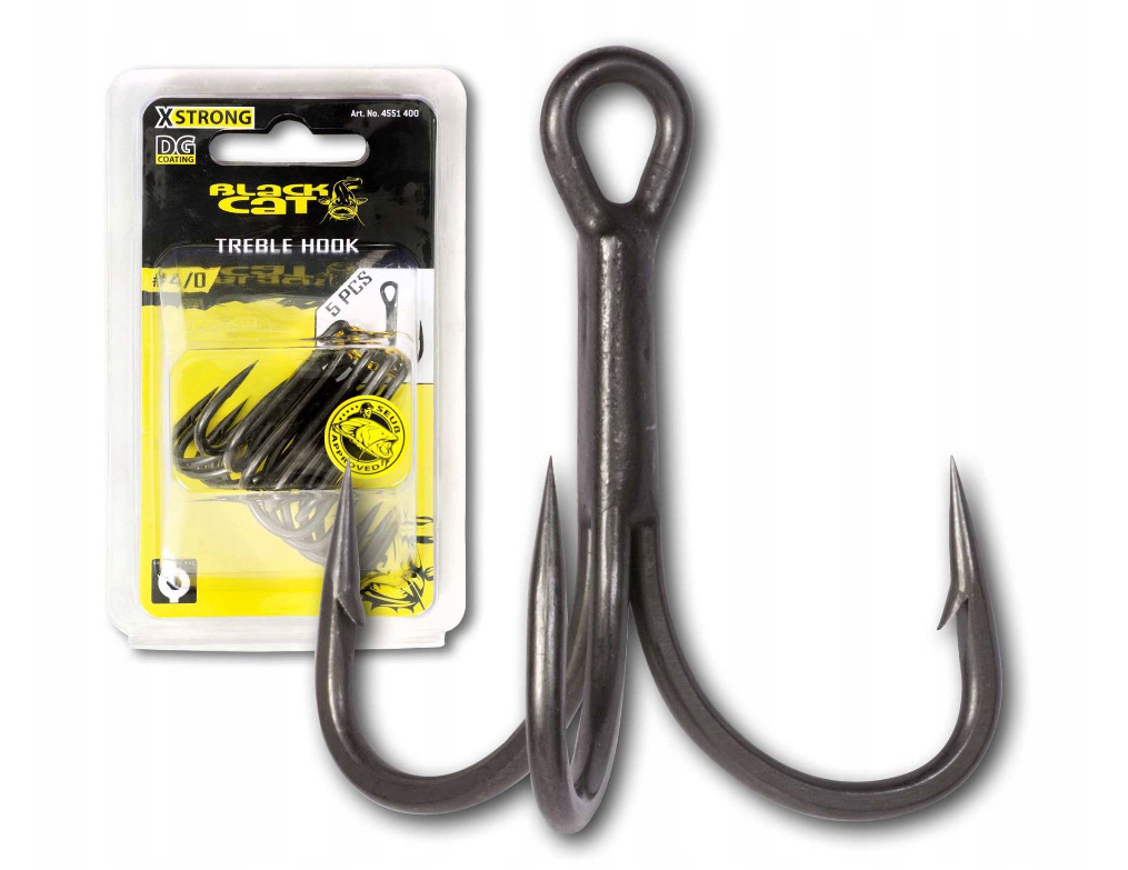 Kotwice Sumowe Black Cat 2-0 Treble Hook Dg Coating