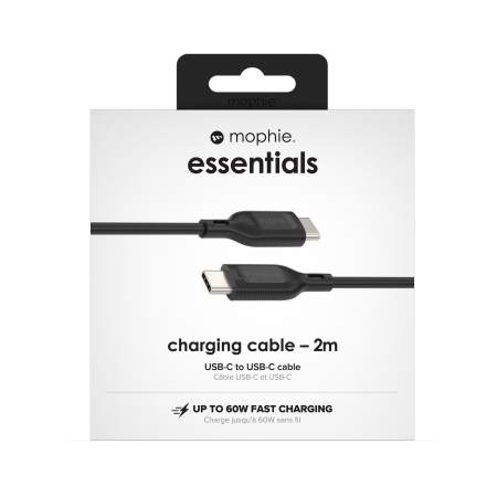 Mophie Essentials – Usb-c na Usb-c kabel, 2 m (černý)