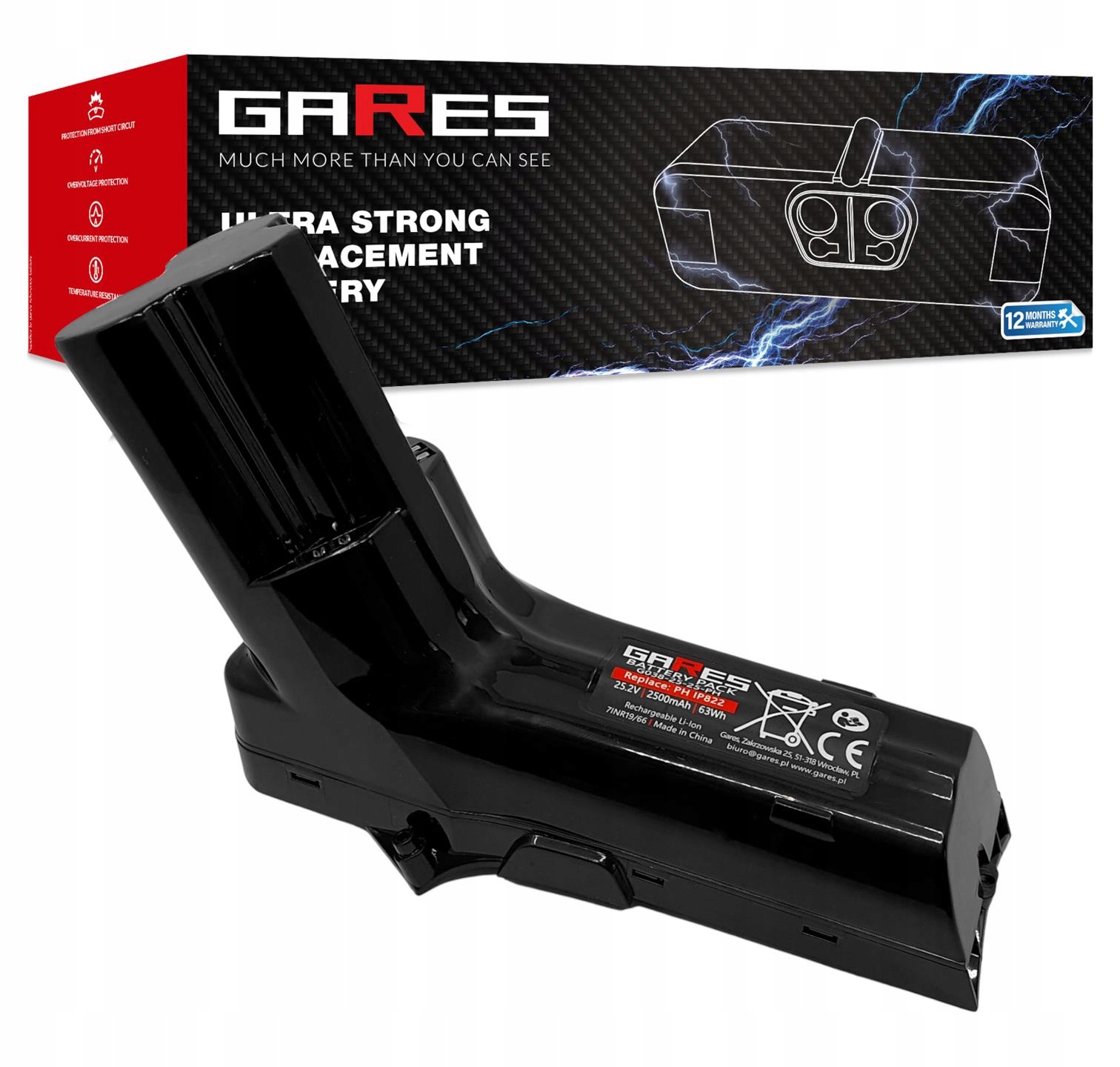 Akumulátor Gares pro Philips IP822 FC6903 FC6823 FC6826 XC8045 25,2V 2,5Ah