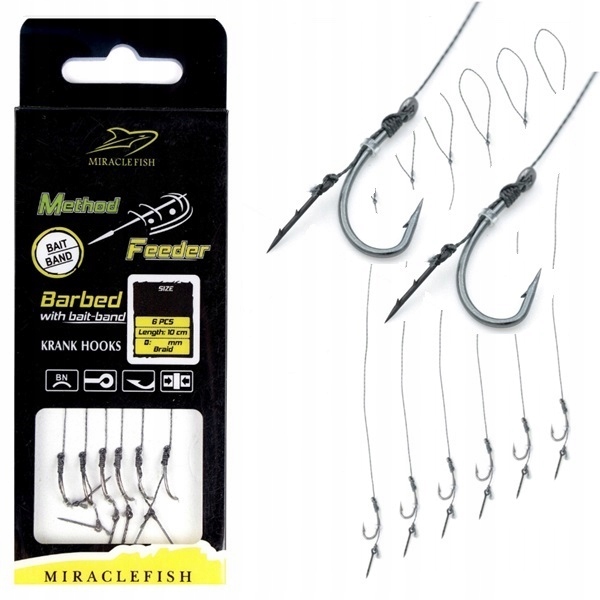 Przypony do method feeder ROZM 12 Z BAGNETEM IGŁA ZESTAW METODA 10cm ostre