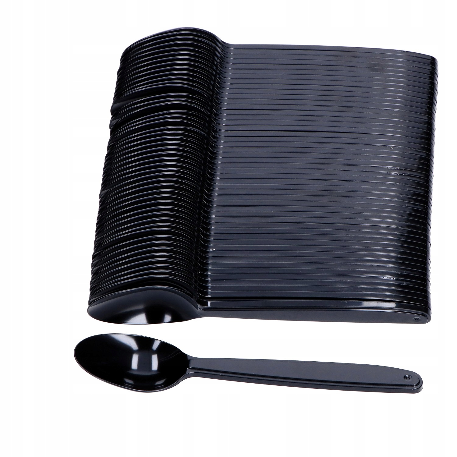 

Łyżeczki Czarne Sztućce Plastikowe 100 Sztuk