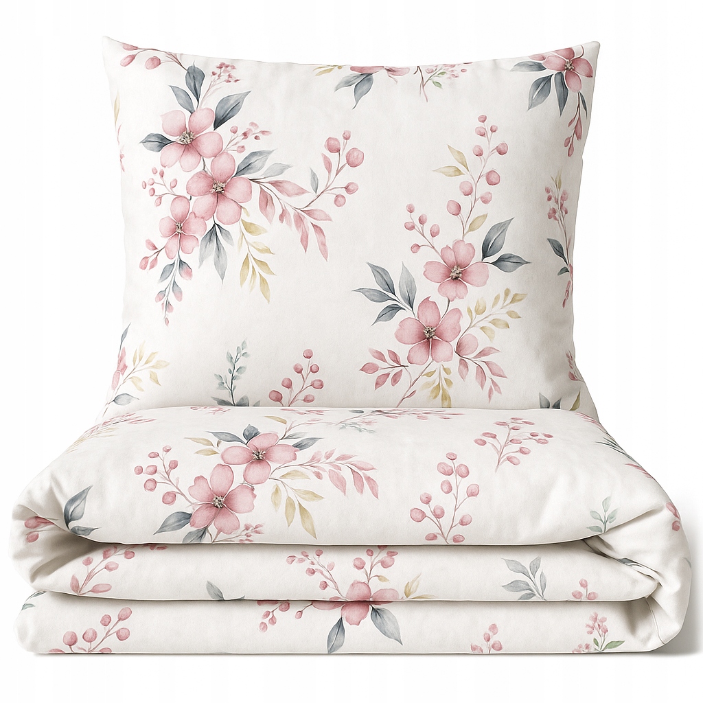 Pościel bawełniana Komplet 200x220 70x80 Bawełna Kwiaty Polska