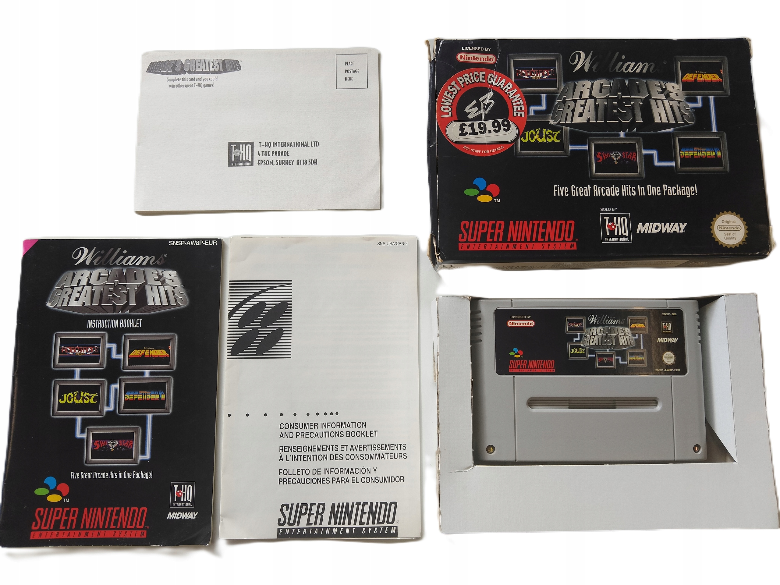 ARCADE'S GREATEST HITS SNES PAL NINTENDO ENG