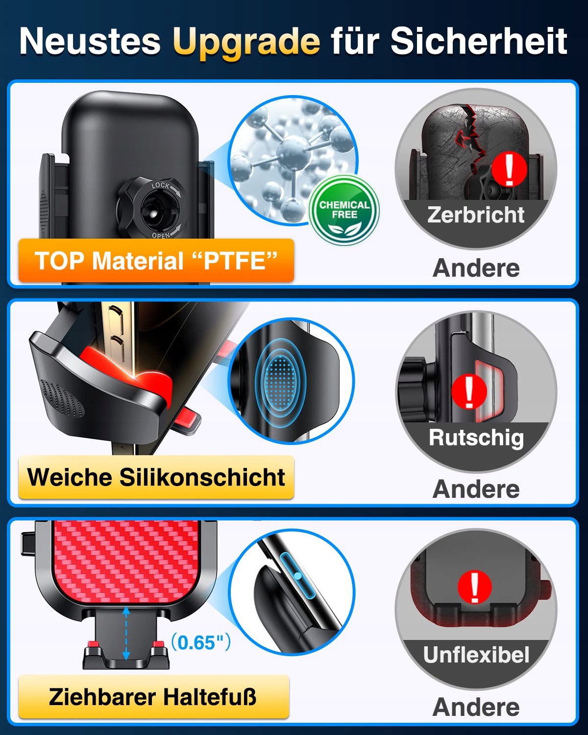VANMASS Uchwyt Samochodowy Regulowany Do Telefonu iPhone — miniatura 4