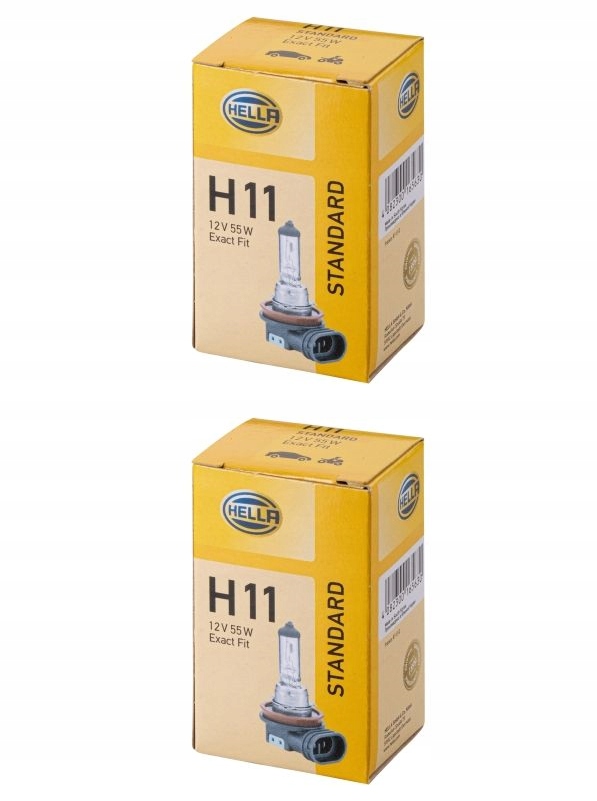 2x Żarówka H11 12V 55W Hella Standard Oryginał 2 sztuki