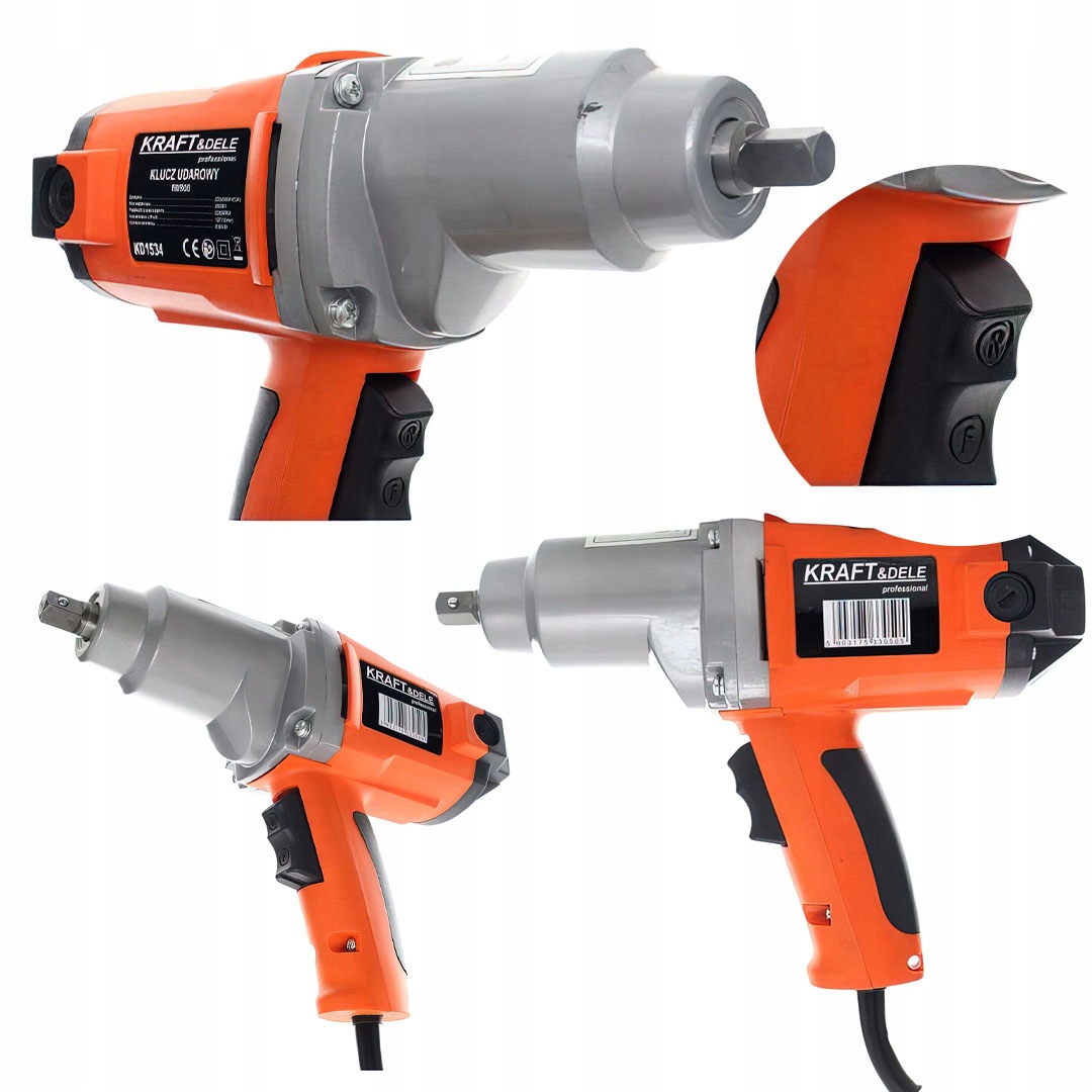 Rázový Uťahovák 2000 W 800 Nm 1/2 '' 230 V Nástavce Kufor Kraft&Dele