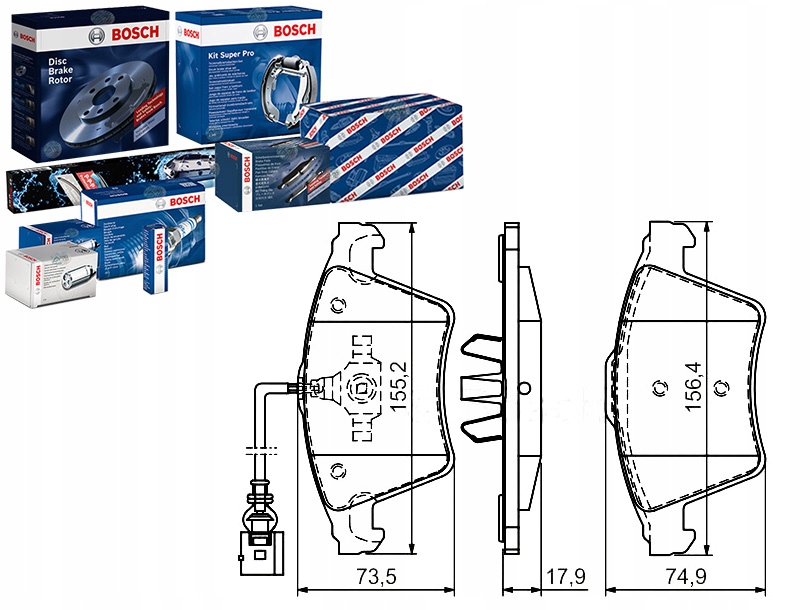Sada Brzdových Destiček Bosch 7H0698151 B 1304