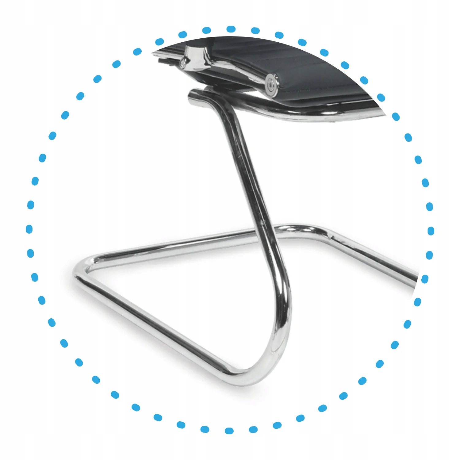 Krzesło Biurowe z Podłokietnikami Czarne Konferencyjne PRESTIGE SKID Wysokość mebla 88 cm