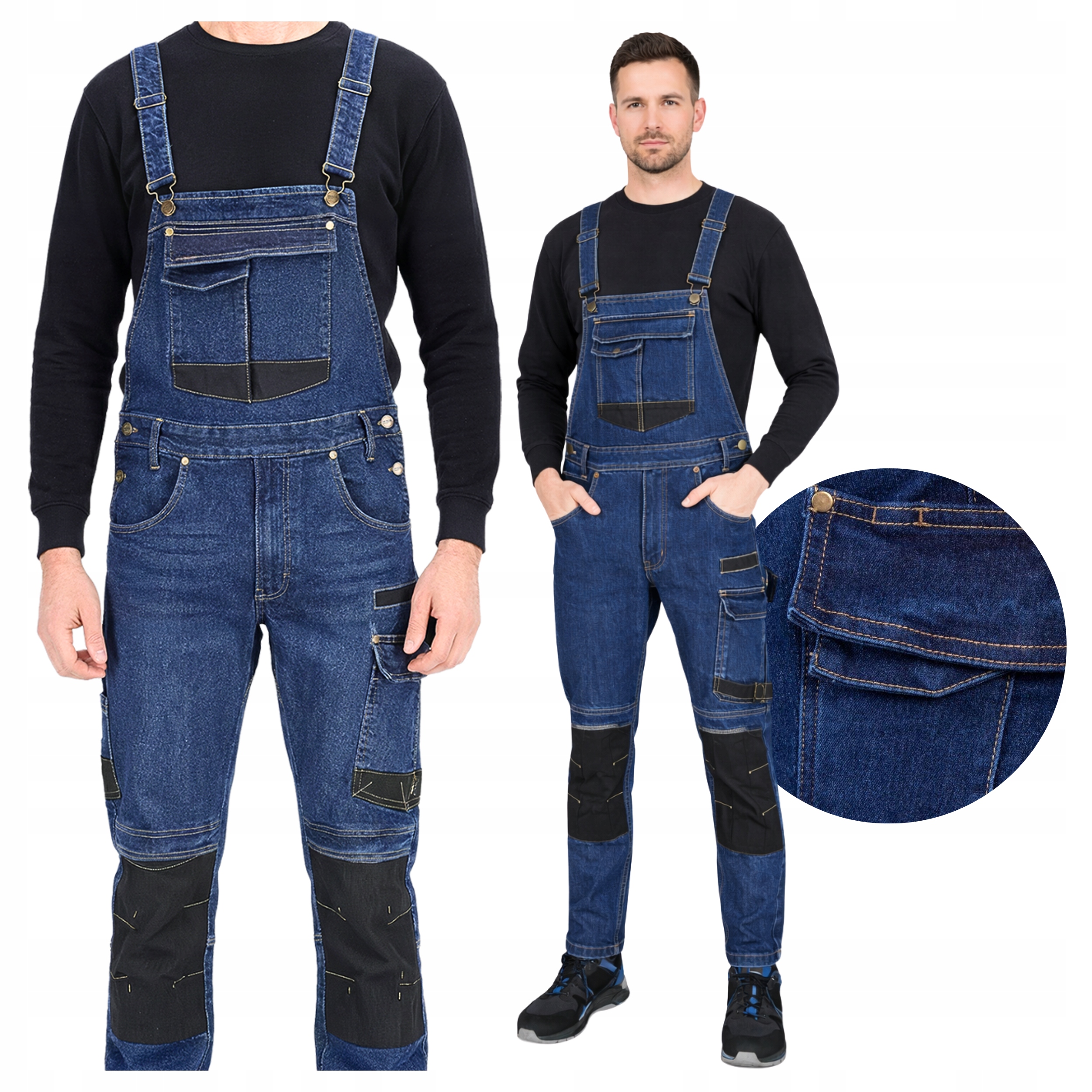 Pánské pracovní kalhoty Zahradnické kalhoty Jeans elastické vyztužení Cordura 50