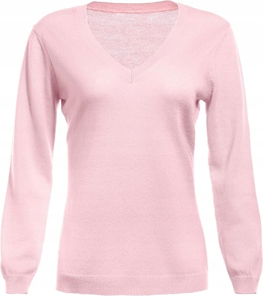 Cashmere Pudrová Růžová Dámský Svetr S Výstřihem V Viskóza L 6FA