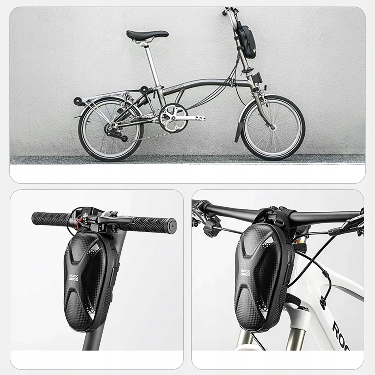 ROCKBROS SAKWA NA HULAJNOGĘ TORBA NA KIEROWNICĘ NA ROWER USZTYWNIANA 1,3L Rozmiar inny