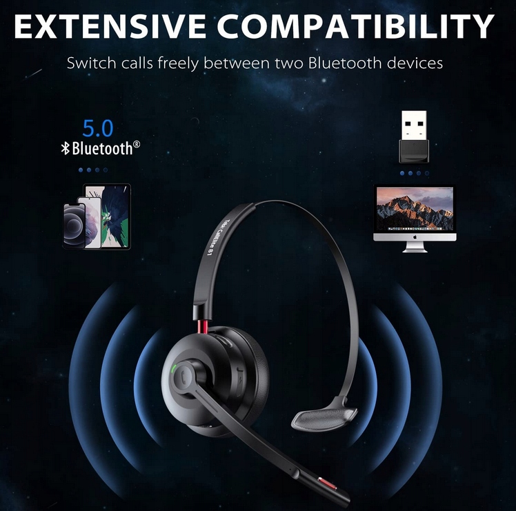 SŁUCHAWKI BEZPRZEWODOWE TRIBIT MIKROFON LEKKIE BT Marka Tribit