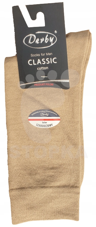 

Skarpety męskie garniturowe Derby Szarobeżowe