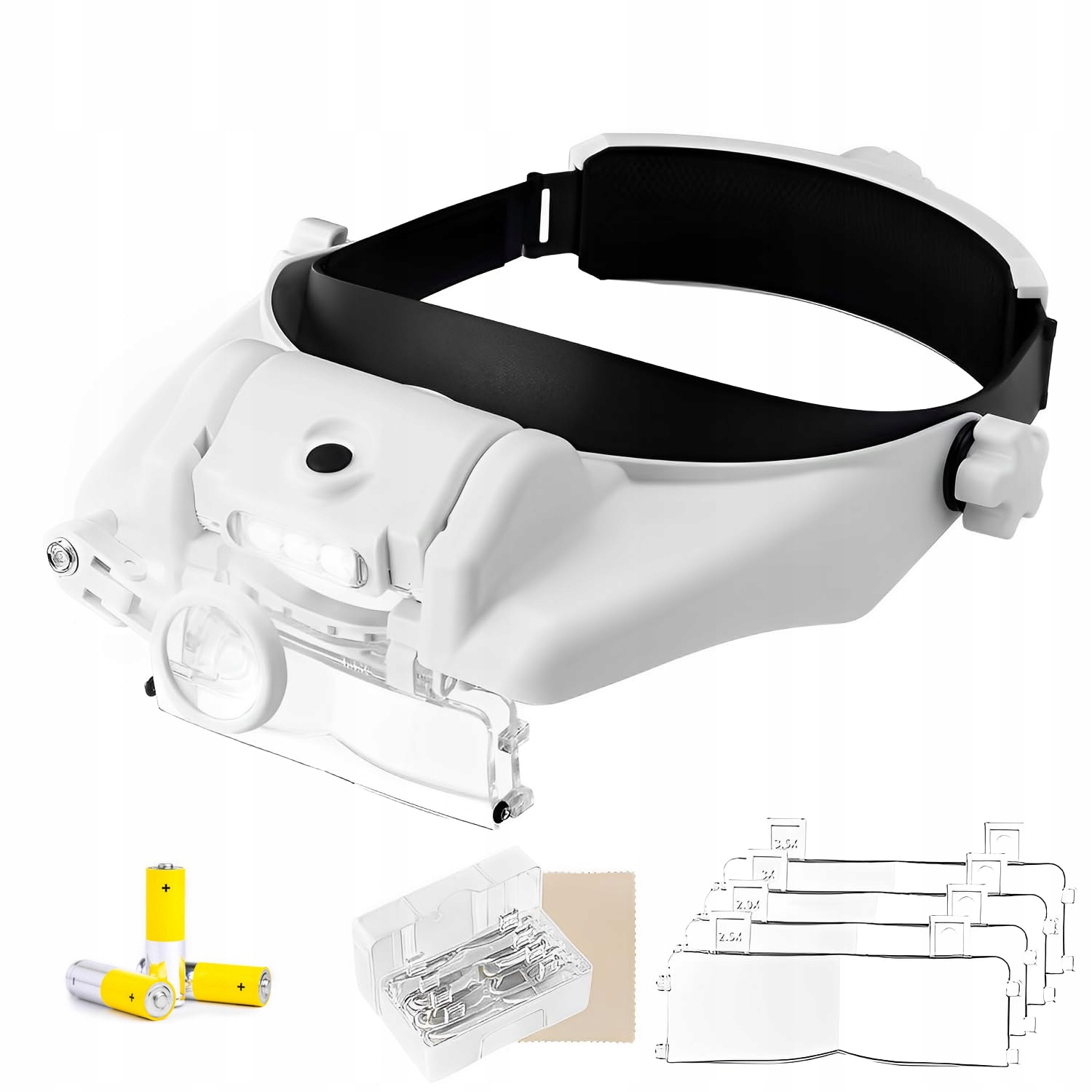 Lupa nagłowna okulary powiększające 8x Led akumulator