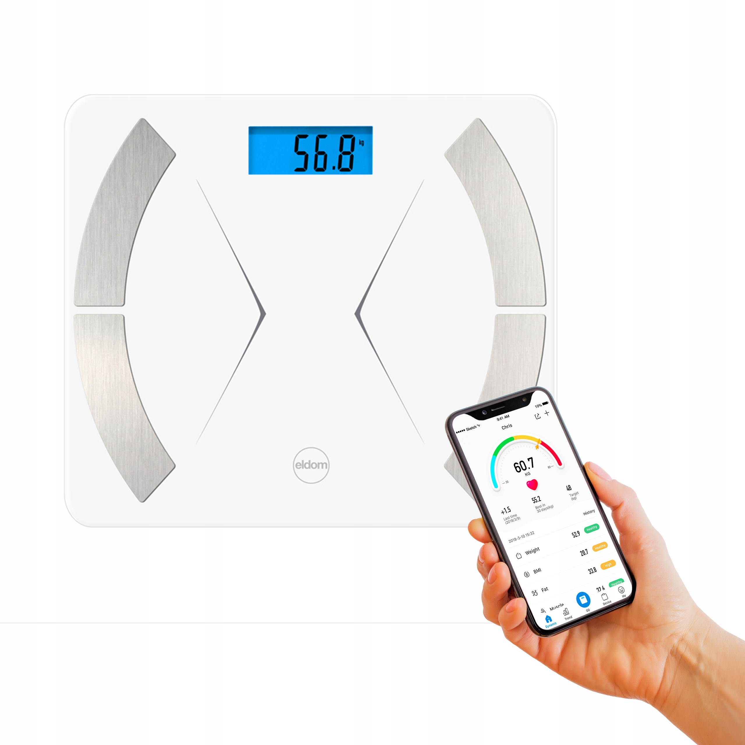 

Waga Łazienkowa Inteligentna Smart Bluetooth Eldom