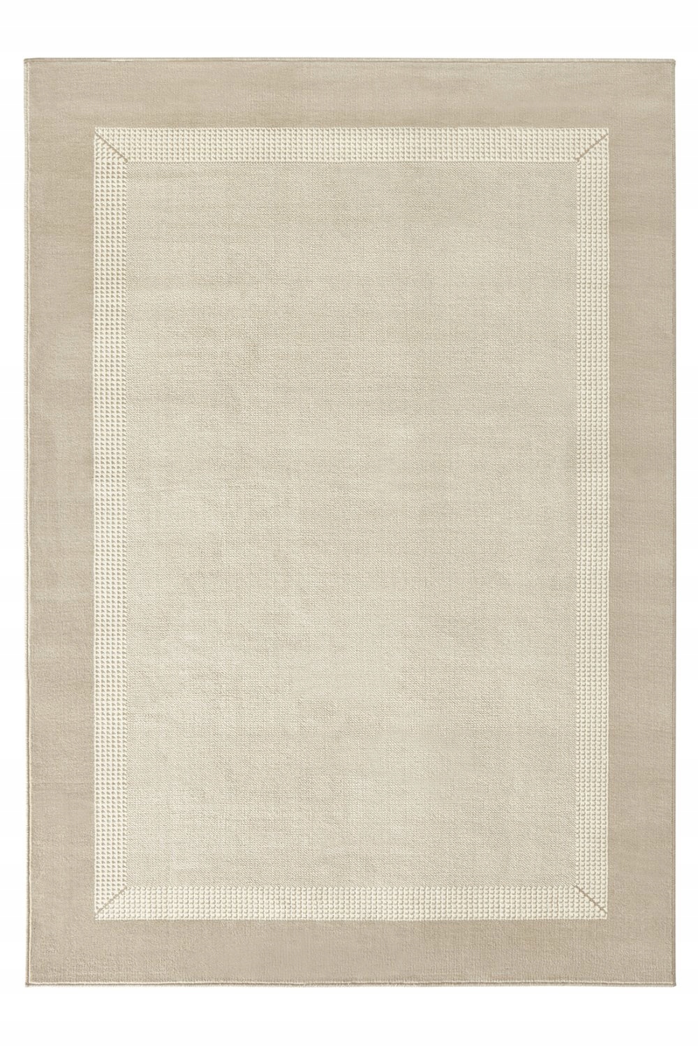 Moderní krémově béžový koberec do obývacího pokoje s měkkým vlasem 120 x 170 cm