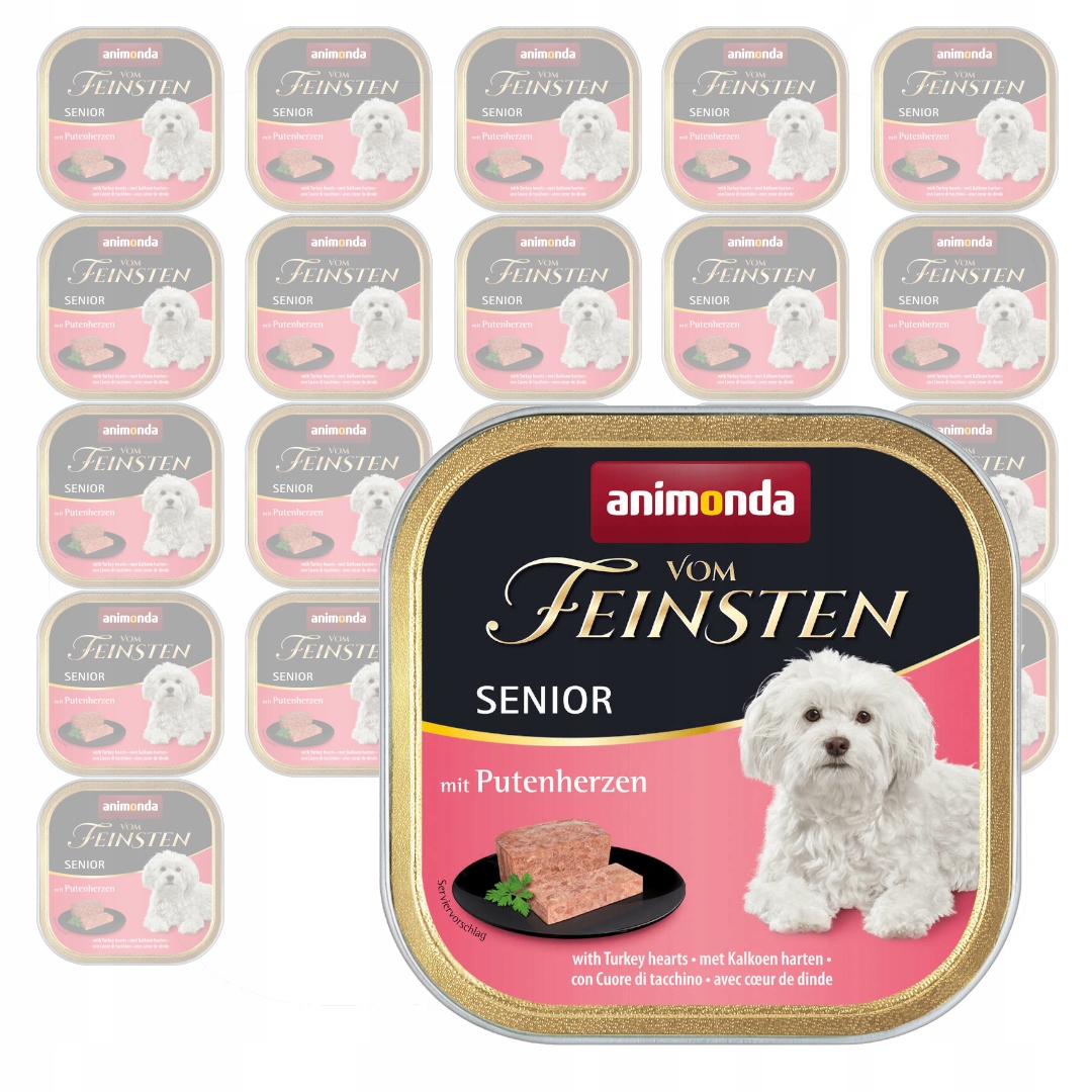 Levně Animonda Vom Feinsten Senior 22x150g Vlhké Krmivo pro psy Krůtí srdce