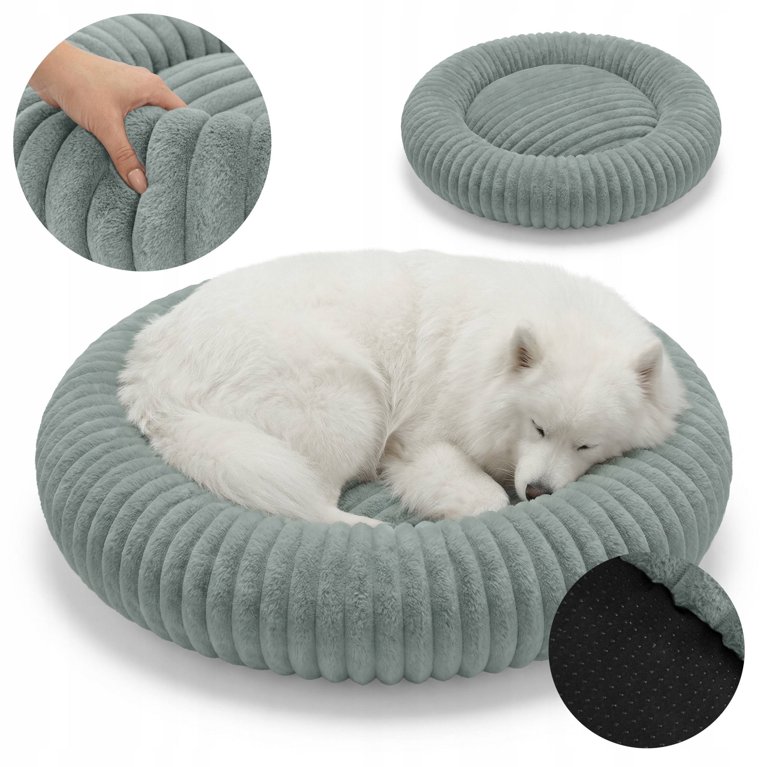 Levně Velké Pelíšek Pro Psa Kulaté 90 CM, Měkké, Obepínající Kožíšek Rabbit Fur