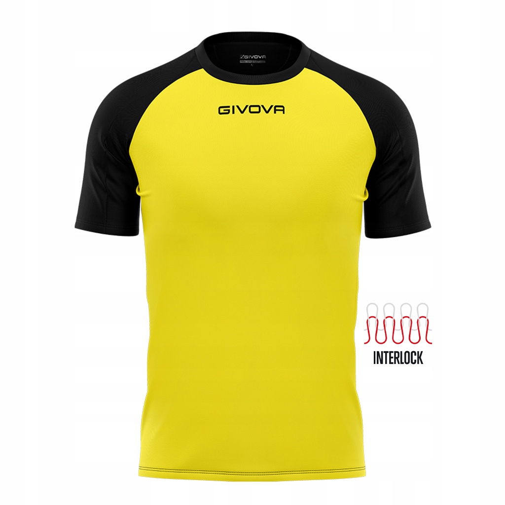 Koszulka Givova T-shirt Sportowa Capo Yellow Nero r.XS