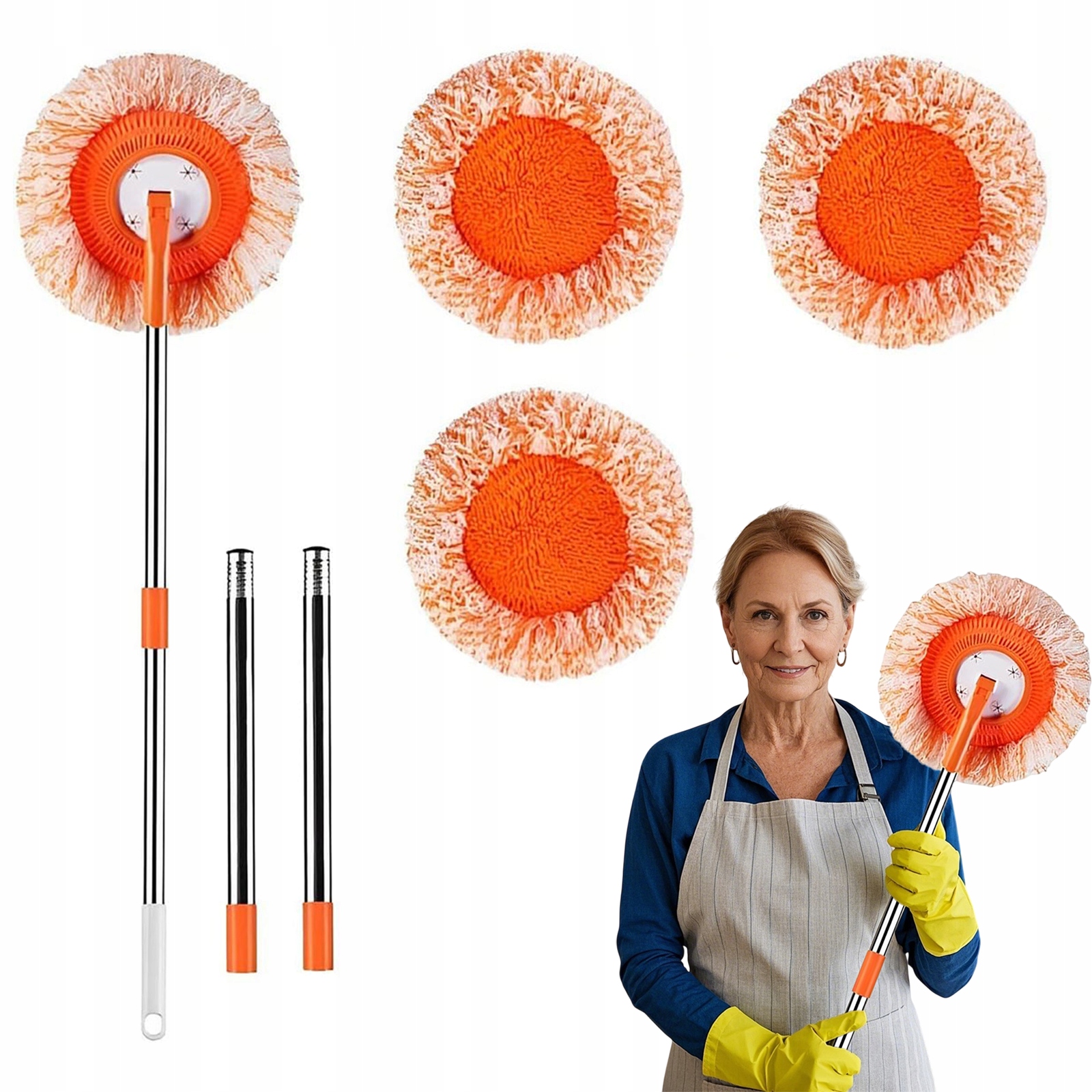 Levně Sada Mopu Otočná O 360 Stupňů Nastavitelná Pro Čištění Podlah S Mopem