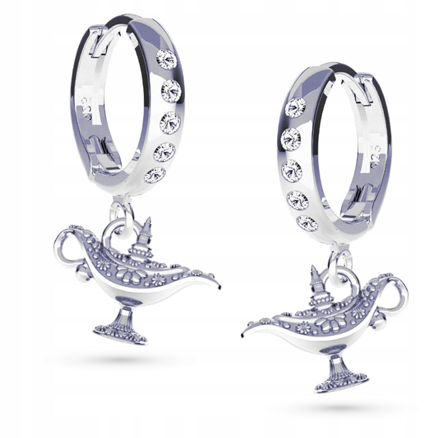 Lampa Aladyna 3D Stříbrné náušnice pouta stříbro 925 Symbol snů