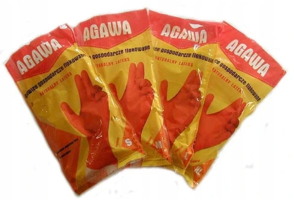 RĘKAWICE GUMOWE FLOKOWANE AGAWA roz. XL