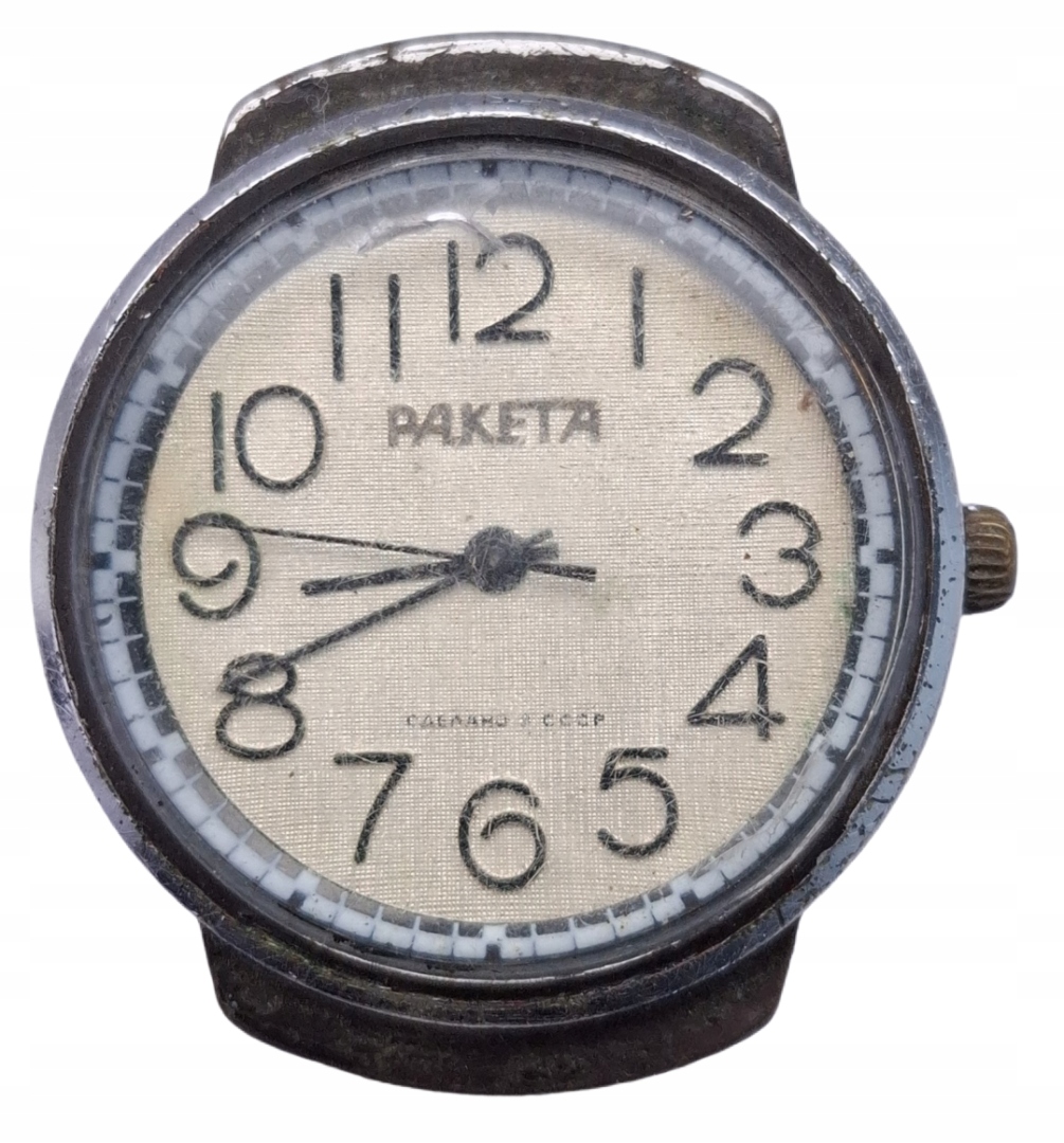 Stary zegarek mechaniczny kolekcjonerski uszkodzony Rakieta Rakieta